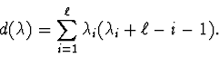 \begin{displaymath}d(\lambda) = \sum_{i=1}^{\ell}\lambda_{i}(\lambda_{i} + \ell - i -1).\end{displaymath}