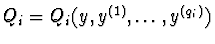 $Q_{i}=Q_{i}(y,y^{(1)},\ldots,y^{(q_{i})})$