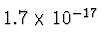 $1.7\times 10^{-17^{\vphantom{+}}}$